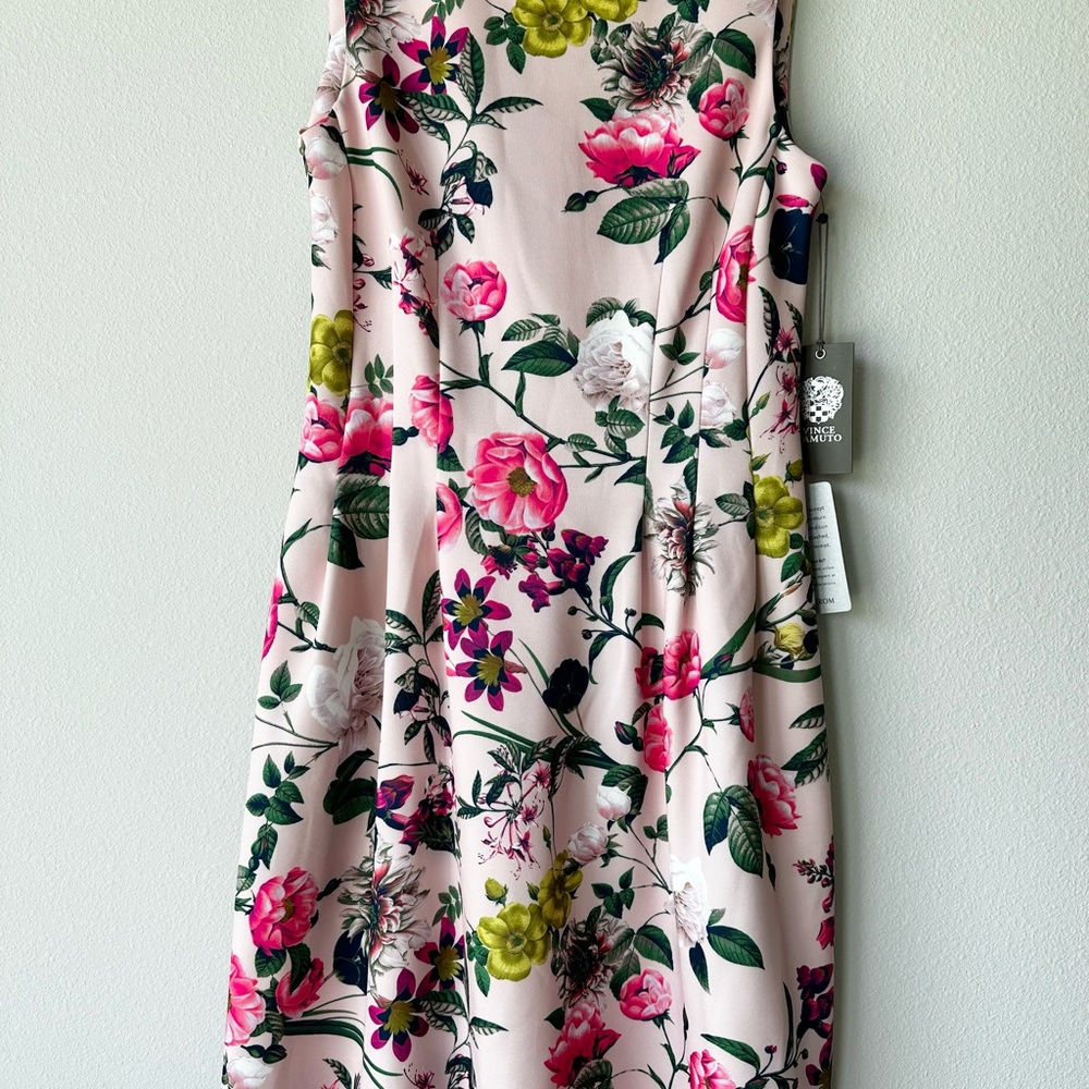 Vince Camuto Pink Floral Dress Sleeveless w/pockets